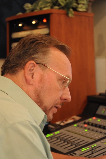 James Linahon at a recording console